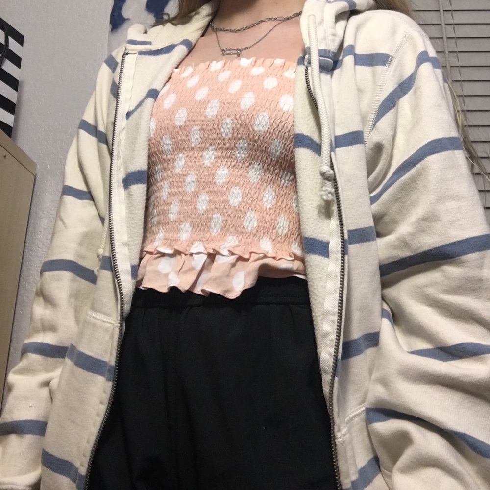 Striped zip up jacket